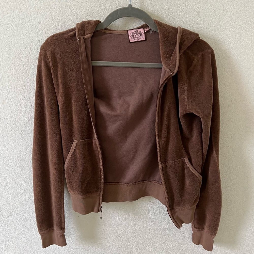 juicy couture velour brown hoodie S